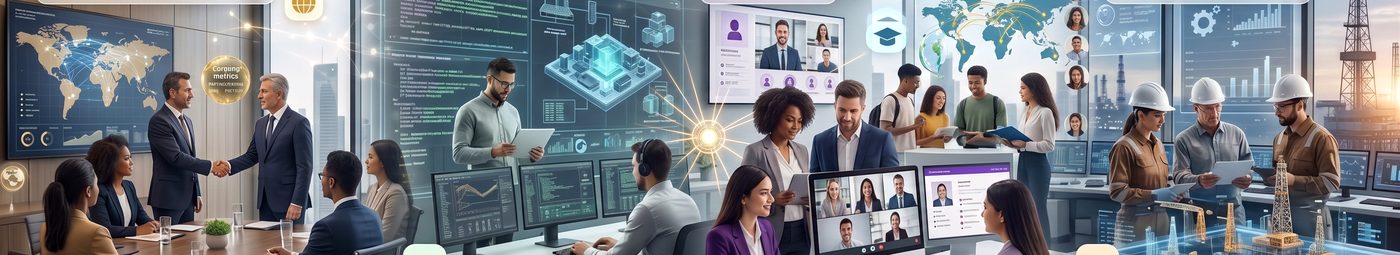 Otium teams at work across business representation, IT, recruitment, international education and oil and gas engineering.